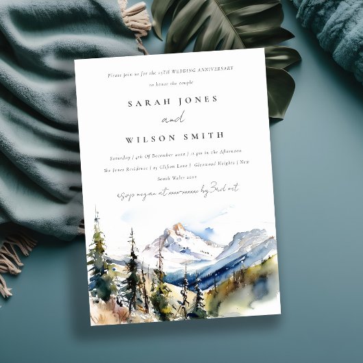 Invitation Chic Ski Mountain Telluride Colorado Anniversaire