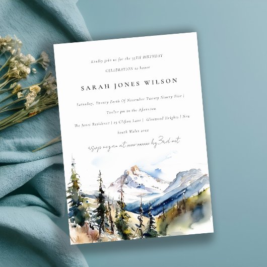 Invitation Chic Ski Mountain Telluride Colorado Anniversaire