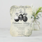 Invitation Chic Snowflakes, Lumières, Black Balls Noël (Debout devant)