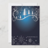 Invitation Chic Snowflakes Noël Arbres Fête Fête (Dos)
