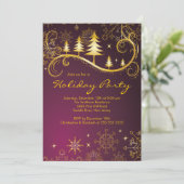 Invitation Chic Snowflakes Noël Arbres Fête Fête (Debout devant)