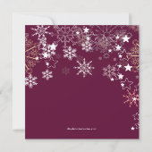 Invitation Chic Snowflakes Noël Fête de Noël Plum (Dos)