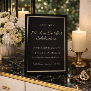 Invitation Chic Soirée Ivoire Noir