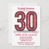 Invitation Chic Sparkling Crystal Pink and Gold 30e anniversa (Devant)