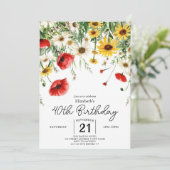 Invitation Chic Spring Fleurs sauvages 40e anniversaire (Debout devant)