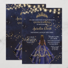 Chic Starry Night Marine Bleu Robe Or Quinceañera