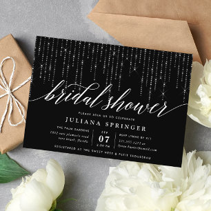 Invitation Chic String éclaire l'invitation de douche nuptial