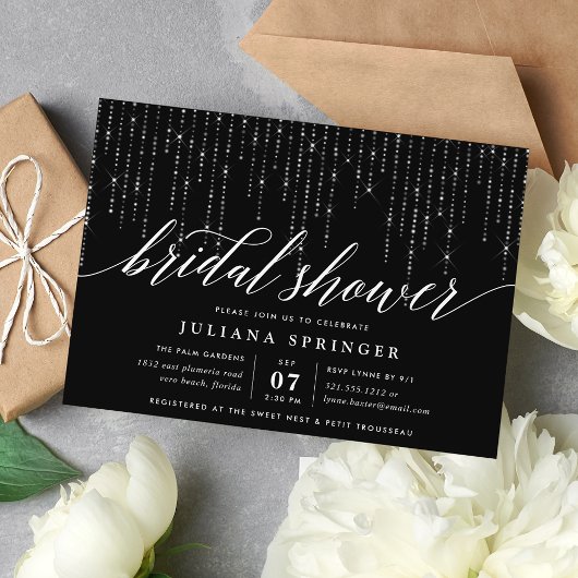 Invitation Chic String éclaire l'invitation de douche nuptial