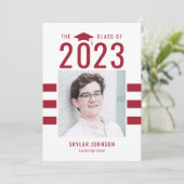 Invitation Chic Stripes EDITABLE COULEUR Graduation Invitatio (Debout devant)