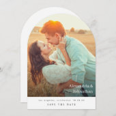 Invitation Chic Stylish Photo Enregistrer la date Arc (Devant / Derrière)