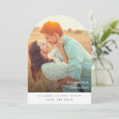 Invitation Chic Stylish Photo Enregistrer la date Arc (Debout devant)