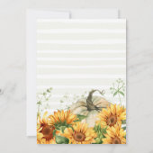 Invitation Chic Sunflower Blanc Citrouilles Thanksgiving Dîne (Dos)
