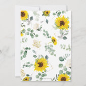 Invitation Chic Sunflower Floral High Tea Party Fête des mari (Dos)