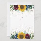 Invitation Chic Sunflower Parties scintillant or Fête des mar (Dos)