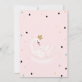 Invitation Chic Swan, Étoiles, Baby shower Princesse (Dos)