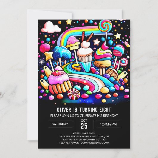 Invitation Chic Sweet Celebration Anniversaire (Devant)