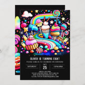 Invitation Chic Sweet Celebration Anniversaire (Devant / Derrière)