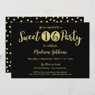 Invitation Chic Sweet sixteen 16ème anniversaire de fête Invi