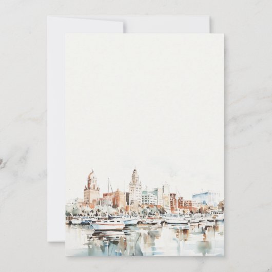 Invitation Chic Tampa Floride Skyline Fiançailles d'aquarelle (Dos)