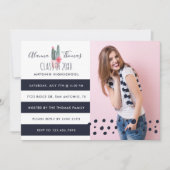 Invitation Chic tendance Aquarelle Cactus Plante Grad Invitat (Devant)