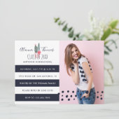 Invitation Chic tendance Aquarelle Cactus Plante Grad Invitat (Debout devant)