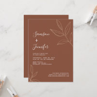 Chic Terracotta avec Mariage virtuel Boho Feuille
