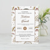 Invitation Chic Terracotta Bold Bright Boho Rainbow mariage (Debout devant)