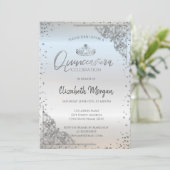 Invitation Chic Tiara en argent, Diamonds Quinceañera (Debout devant)