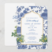 Invitation Chic-tique Infusion de Limoncello de style Chinois (Devant / Derrière)