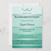 Invitation Chic ton vert sur ton rayé Bachelorette (Devant)