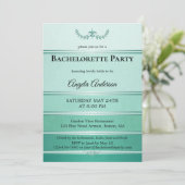 Invitation Chic ton vert sur ton rayé Bachelorette (Debout devant)