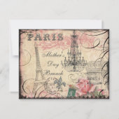 Invitation Chic Tour Eiffel & Chandelier Fête des Mères Brunc (Devant)