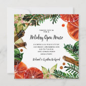 Invitation Chic tranche orange et cannelle Noël (Devant)