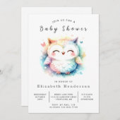 Invitation Chic Trees Owl Baby shower (Devant / Derrière)