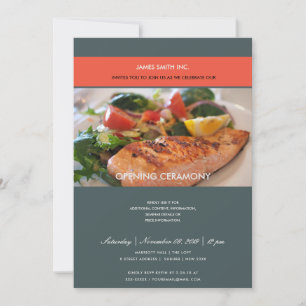 INVITATION CHIC TRENDY PHOTO GRAY ROUGE GRAND OUVERTURE CÉRÉM