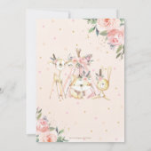 Invitation Chic tribal Woodland Animals Baby shower de filles (Dos)
