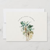 Invitation Chic Tropical Aquarelle Palm Trees Baby shower (Dos)