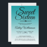 Invitation Chic Tropical Green Ombre Sweet 16 16e anniversair<br><div class="desc">Un design tropical tropical vert ombre douce invitation 16 ans. Le vert vif s'ouvre sur un arrière - plan blanc. Le texte "Sweet sixteen" en noir est défini dans un script moderne. Elégante invitation à la fête du 16ème anniversaire pour un Sweet sixteen glamour, parfait pour elle, la fashionista qui...</div>