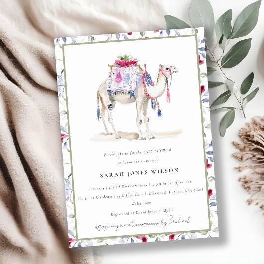 Invitation Chic Tropical Marocain Camel Baby Shower