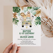 Invitation Chic Tropical Safari Jungle Baptême 1er anniversai