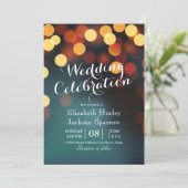 Invitation Chic Turquoise or Bokeh Parties scintillant chaîne (Debout devant)