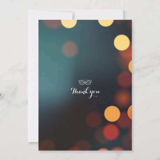 Invitation Chic Turquoise or Bokeh Parties scintillant chaîne (Dos)