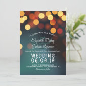 Invitation Chic Turquoise or Bokeh Parties scintillant chaîne (Debout devant)