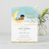 Invitation Chic Twinkle Little Star African Baby shower Boy (Debout devant)