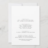 Invitation Chic Typographie Bachelorette Week-end (Dos)