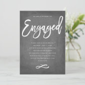 Invitation Chic Typographie Chalkboard Engagé Fiançailles (Debout devant)
