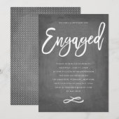Invitation Chic Typographie Chalkboard Engagé Fiançailles (Devant / Derrière)
