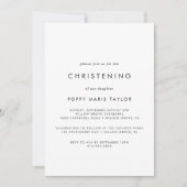 Invitation Chic Typographie Christening (Devant)