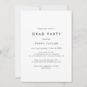 Invitation Chic Typographie Grad Party (Devant)