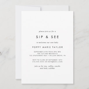 Invitation Chic Typographie Sip et voir